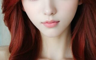 AI girl with red hair wallpaper