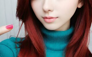 AI girl with red hair wallpaper