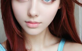 AI girl with red hair wallpaper
