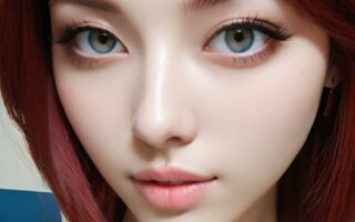 AI girl with red hair wallpaper