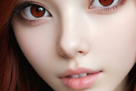 AI girl with red hair wallpaper