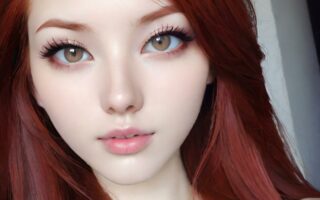 AI girl with red hair wallpaper