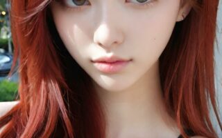 AI girl with red hair wallpaper