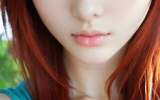 AI girl with red hair wallpaper