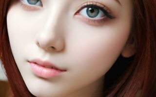 AI girl with red hair wallpaper