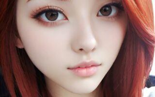 AI girl with red hair wallpaper