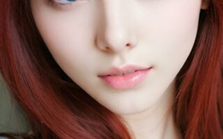 AI girl with red hair wallpaper