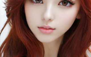 AI girl with red hair wallpaper