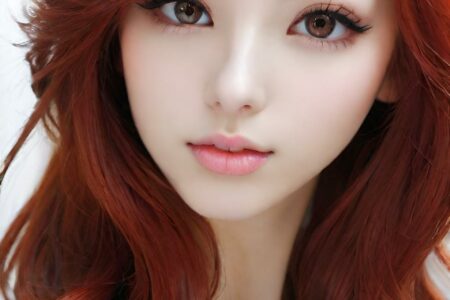 AI girl with red hair wallpaper