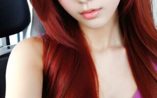 AI girl with red hair wallpaper