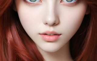 AI girl with red hair wallpaper