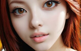AI girl with red hair wallpaper