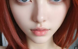 AI girl with red hair wallpaper