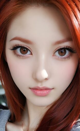 AI girl with red hair wallpaper