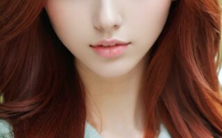 AI girl with red hair wallpaper