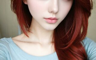AI girl with red hair wallpaper