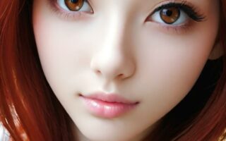 AI girl with red hair wallpaper