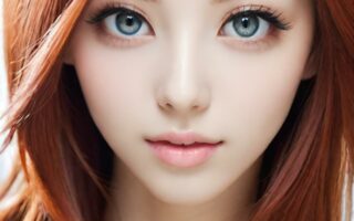 AI girl with red hair wallpaper