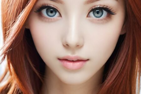 AI girl with red hair wallpaper
