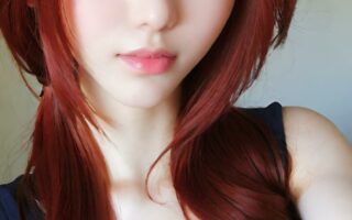 AI girl with red hair wallpaper