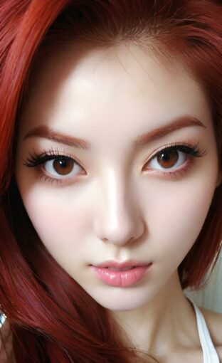 AI girl with red hair wallpaper