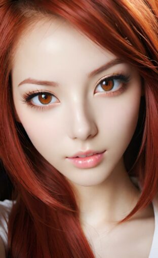 AI girl with red hair wallpaper