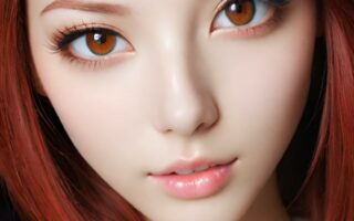 AI girl with red hair wallpaper