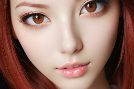 AI girl with red hair wallpaper