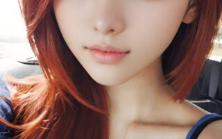 AI girl with red hair wallpaper