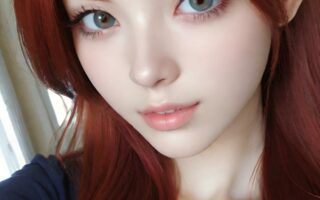 AI girl with red hair wallpaper