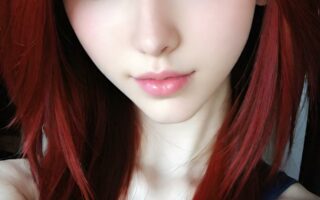 AI girl with red hair wallpaper