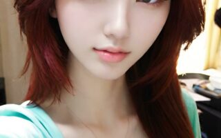 AI girl with red hair wallpaper