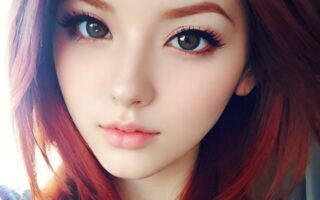 AI girl with red hair wallpaper