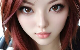 AI girl with red hair wallpaper