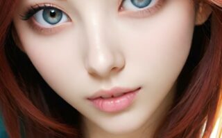 AI girl with red hair wallpaper
