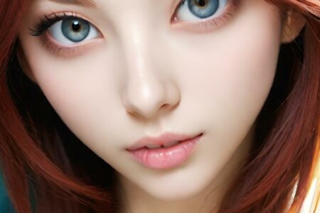 AI girl with red hair wallpaper