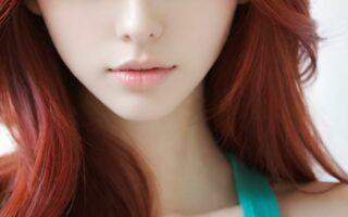 AI girl with red hair wallpaper