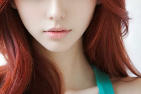 AI girl with red hair wallpaper