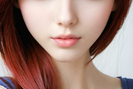 AI girl with red hair wallpaper