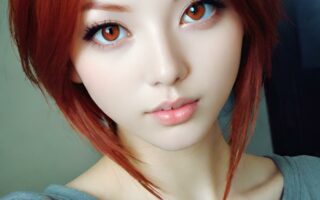 AI girl with red hair wallpaper