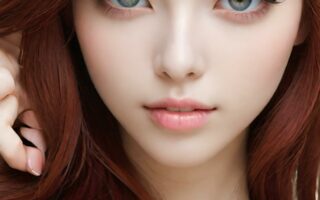 AI girl with red hair wallpaper