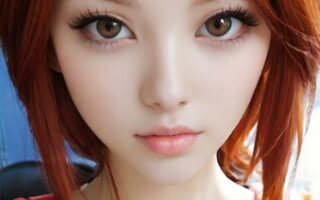 AI girl with red hair wallpaper