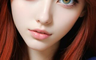 AI girl with red hair wallpaper