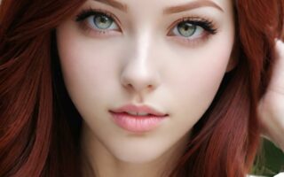 AI girl with red hair wallpaper
