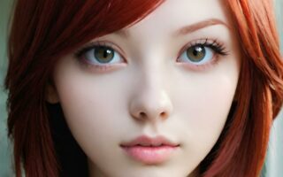 AI girl with red hair wallpaper