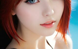 AI girl with red hair wallpaper