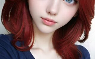 AI girl with red hair wallpaper