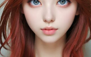 AI girl with red hair wallpaper