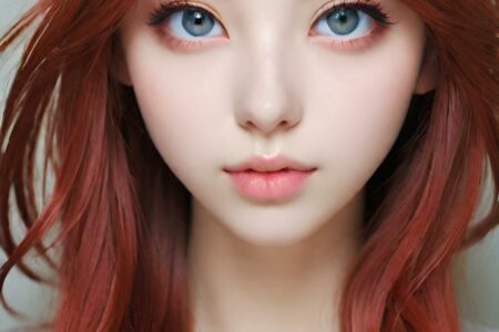 AI girl with red hair wallpaper