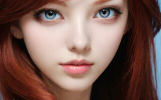 AI girl with red hair wallpaper